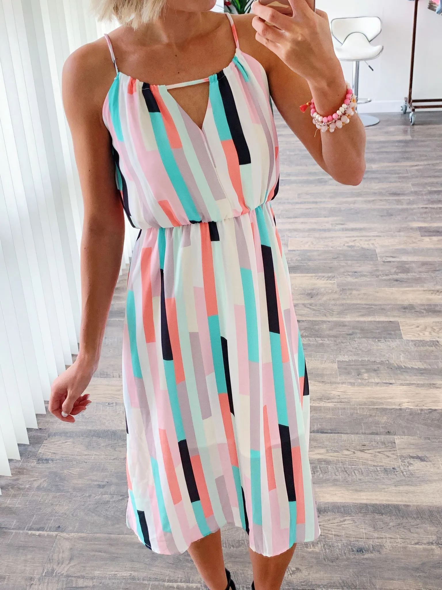 Take My Hand Midi Dress- Multi-Colored