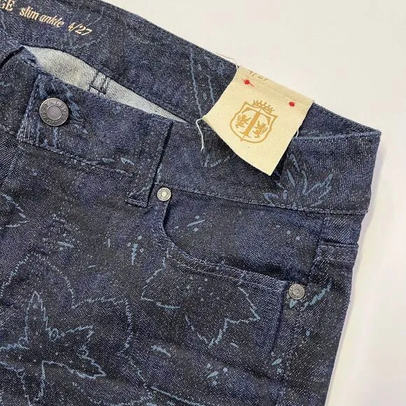 Talbots Heritage Slim Ankle Womens Patterned Skinny‎ Jeans, Talbots Dark 482