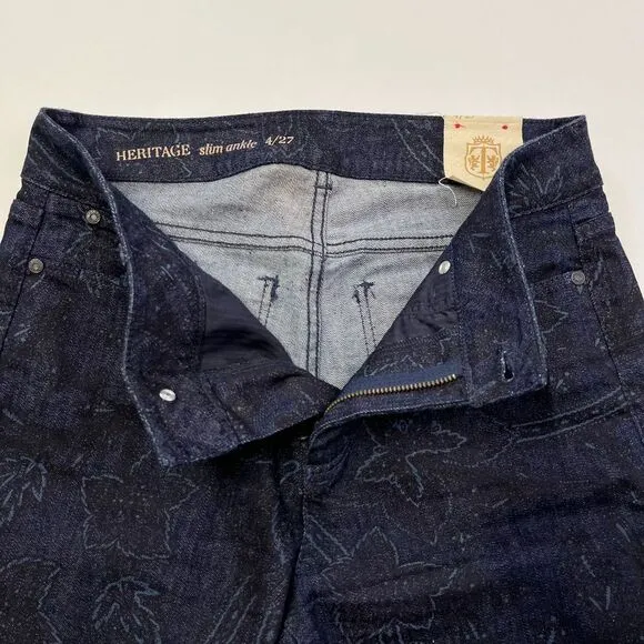 Talbots Heritage Slim Ankle Womens Patterned Skinny‎ Jeans, Talbots Dark 482