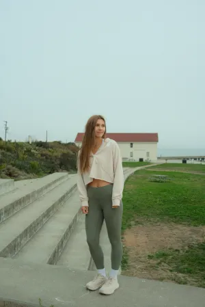 the Rise & Glow crop hoodie