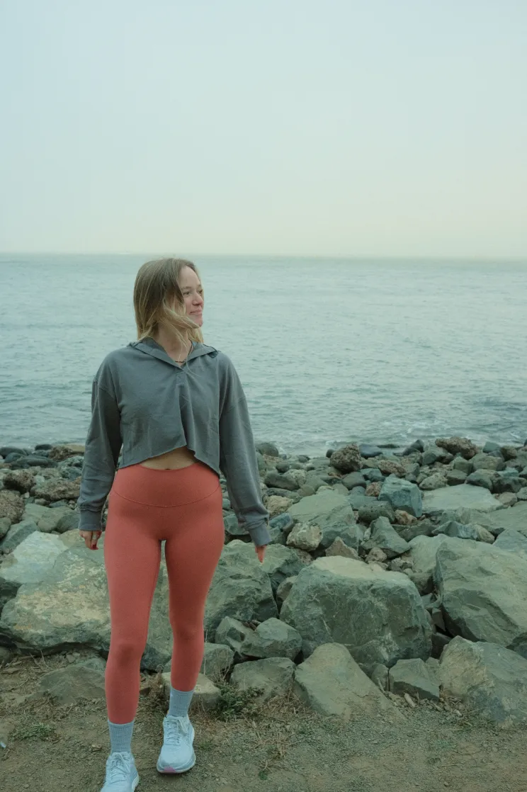 the Rise & Glow crop hoodie