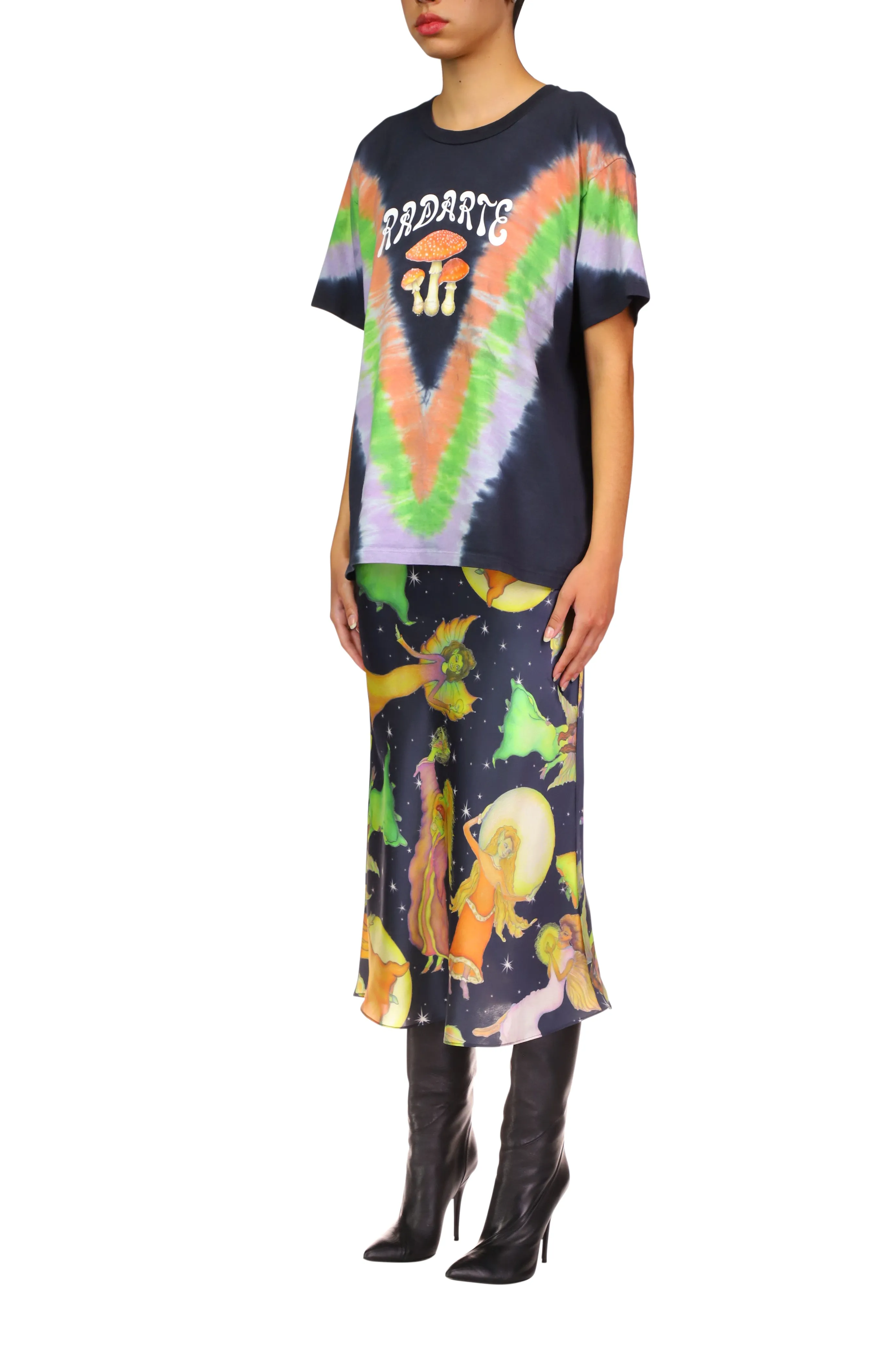 Tie Dye Mushroom Print Radarte T-Shirt
