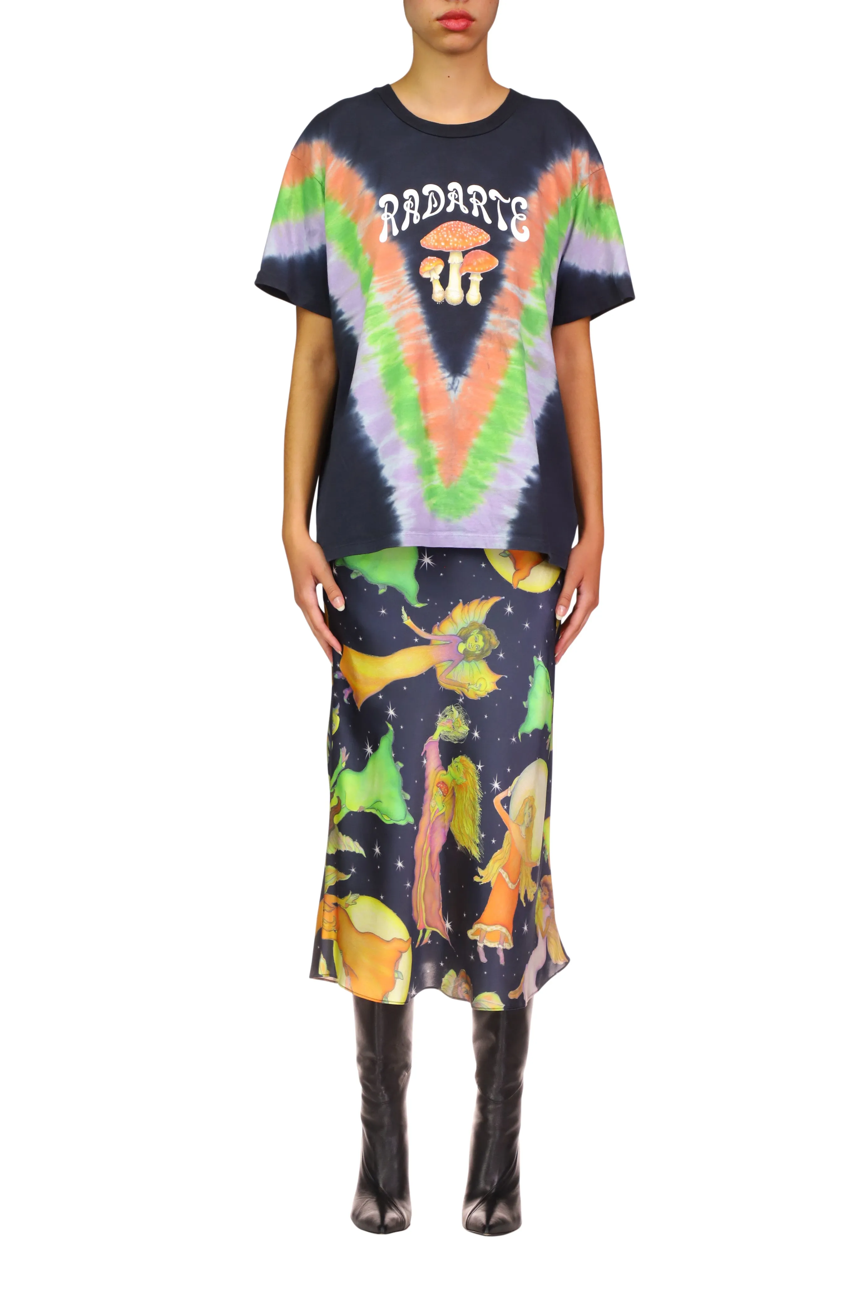 Tie Dye Mushroom Print Radarte T-Shirt