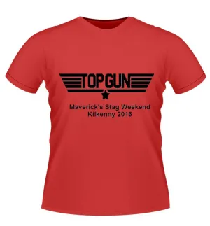 'Top gun' personalised stag night tshirt