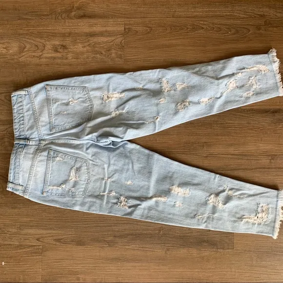Topshop Ripped Straight Legged Jeans