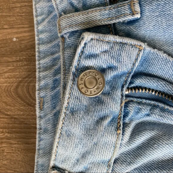 Topshop Ripped Straight Legged Jeans