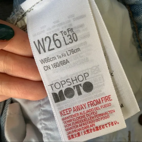 Topshop Ripped Straight Legged Jeans