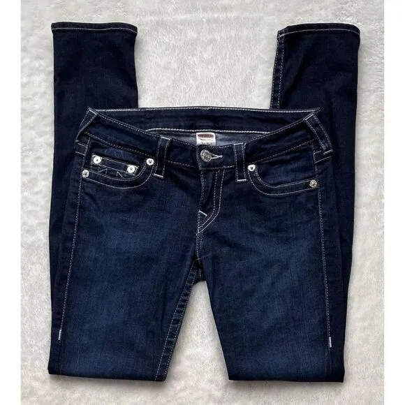 True Religion Skinny Low Rise Jeans Style W45592STS, Size 28
