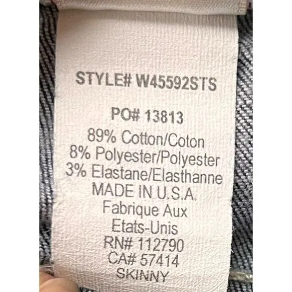 True Religion Skinny Low Rise Jeans Style W45592STS, Size 28