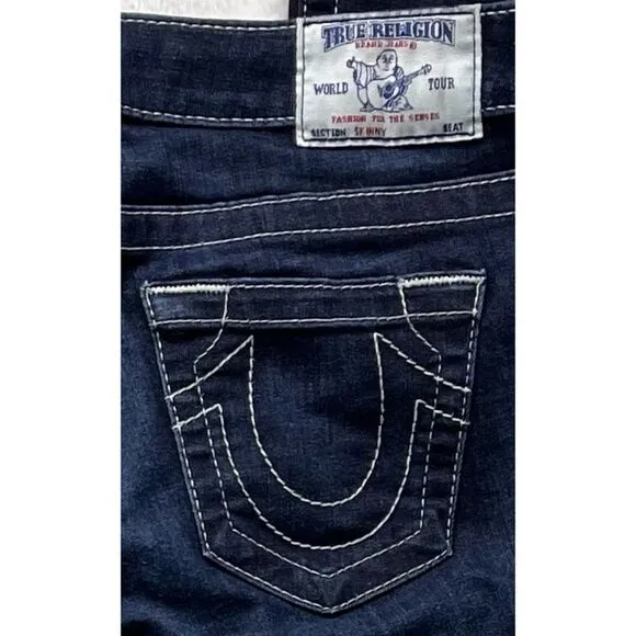 True Religion Skinny Low Rise Jeans Style W45592STS, Size 28
