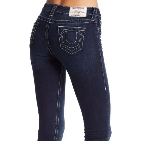 True Religion Skinny Low Rise Jeans Style W45592STS, Size 28