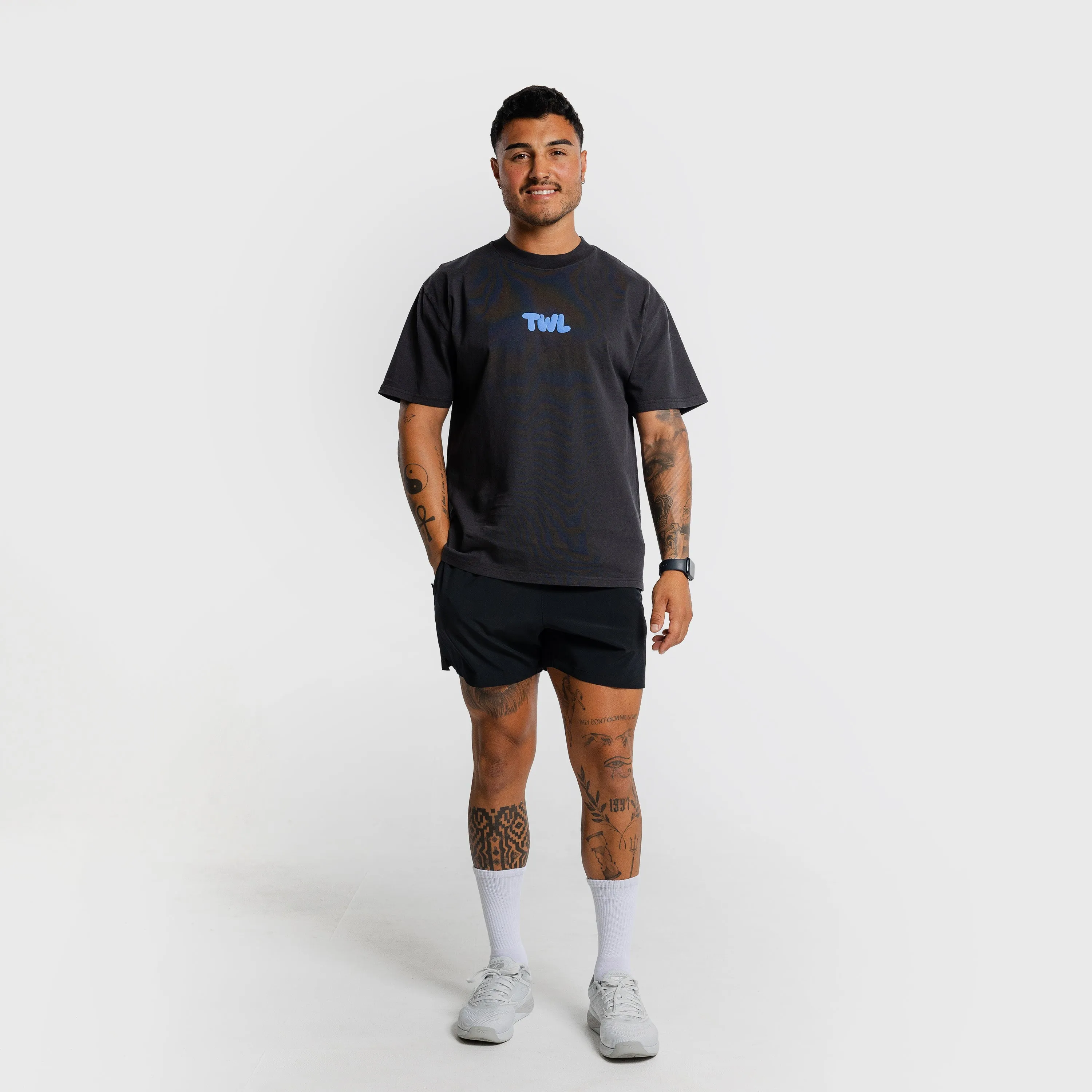 TWL - LIFESTYLE OVERSIZED T-SHIRT - PUFF - BLACK/COBALT