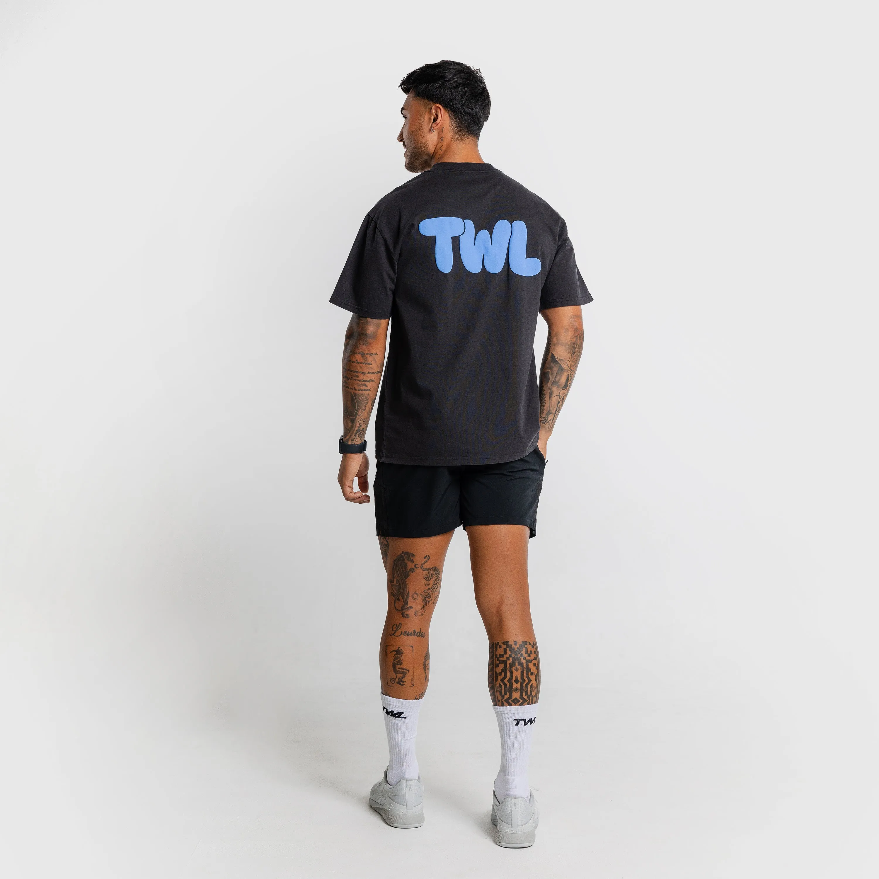 TWL - LIFESTYLE OVERSIZED T-SHIRT - PUFF - BLACK/COBALT