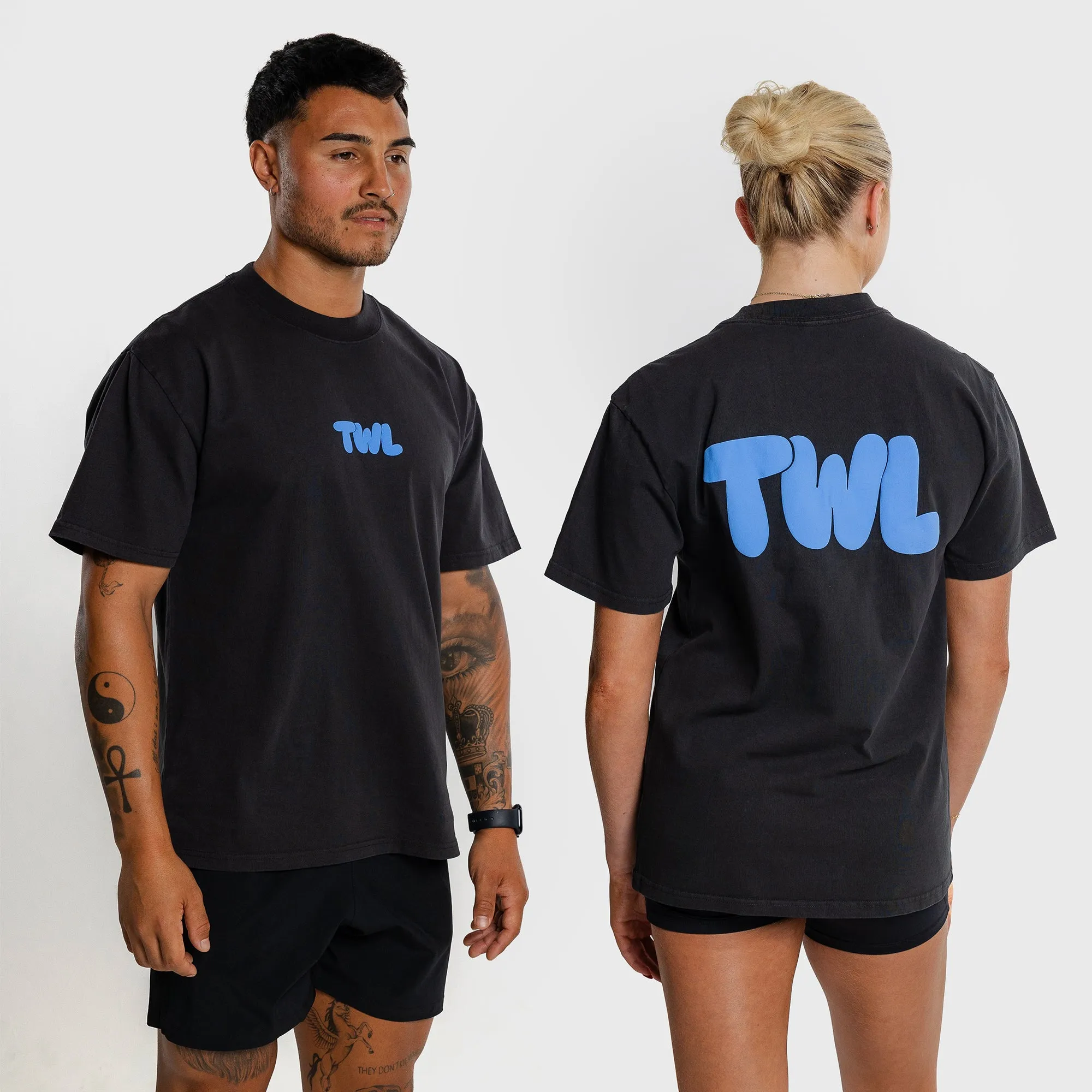 TWL - LIFESTYLE OVERSIZED T-SHIRT - PUFF - BLACK/COBALT