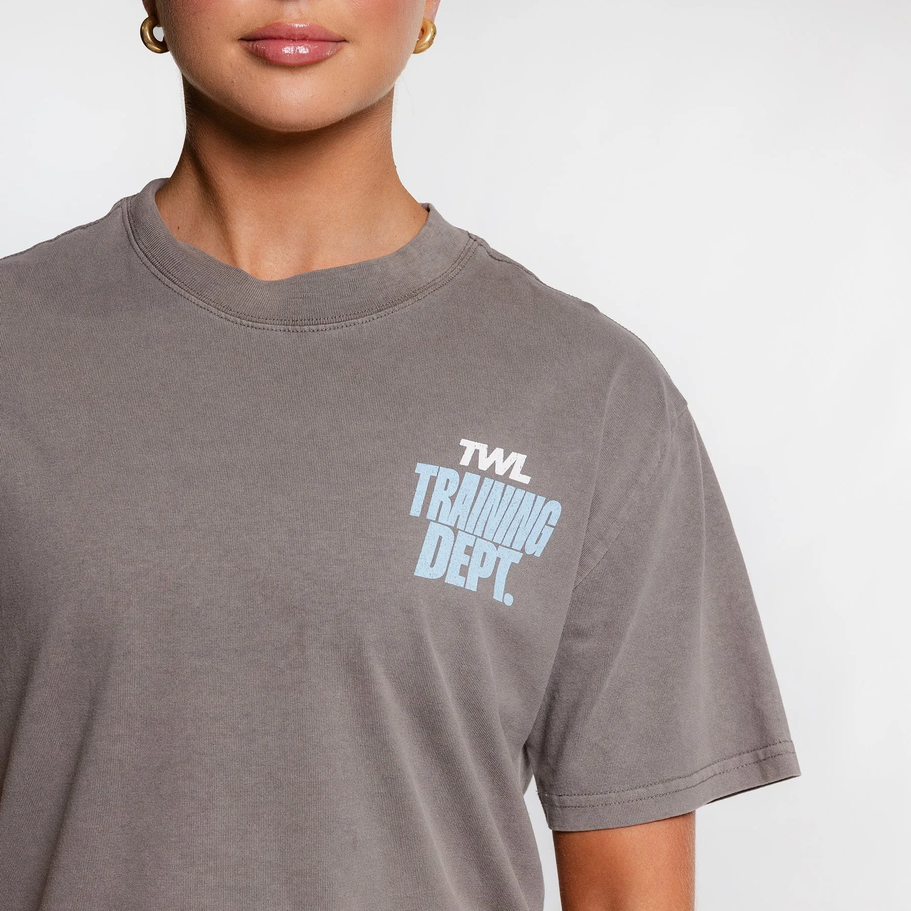 TWL - LIFESTYLE OVERSIZED T-SHIRT - TRAINING DEPARTMENT - FADED GREY/ICE BLUE