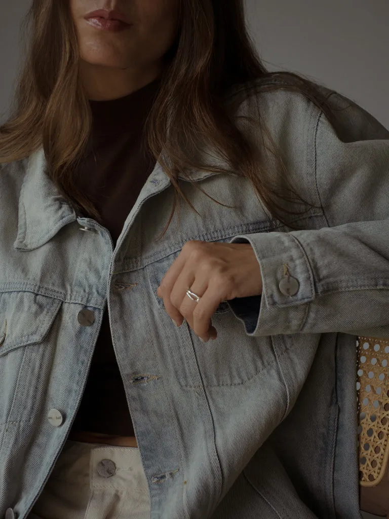 UNISEX DENIM JACKET - DIRTY ICE BLUE