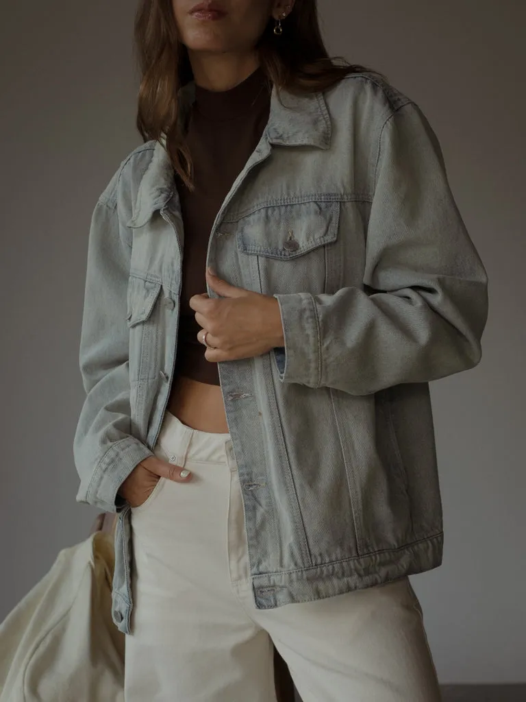 UNISEX DENIM JACKET - DIRTY ICE BLUE