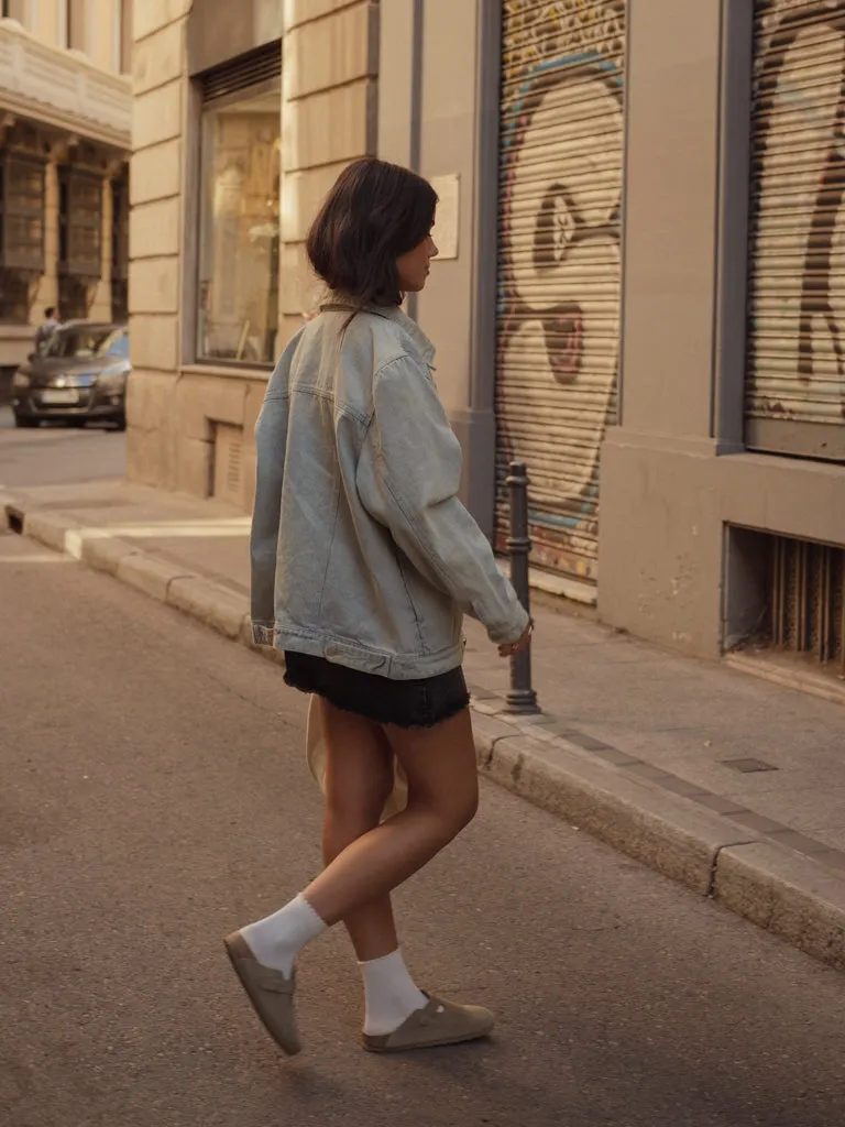 UNISEX DENIM JACKET - DIRTY ICE BLUE