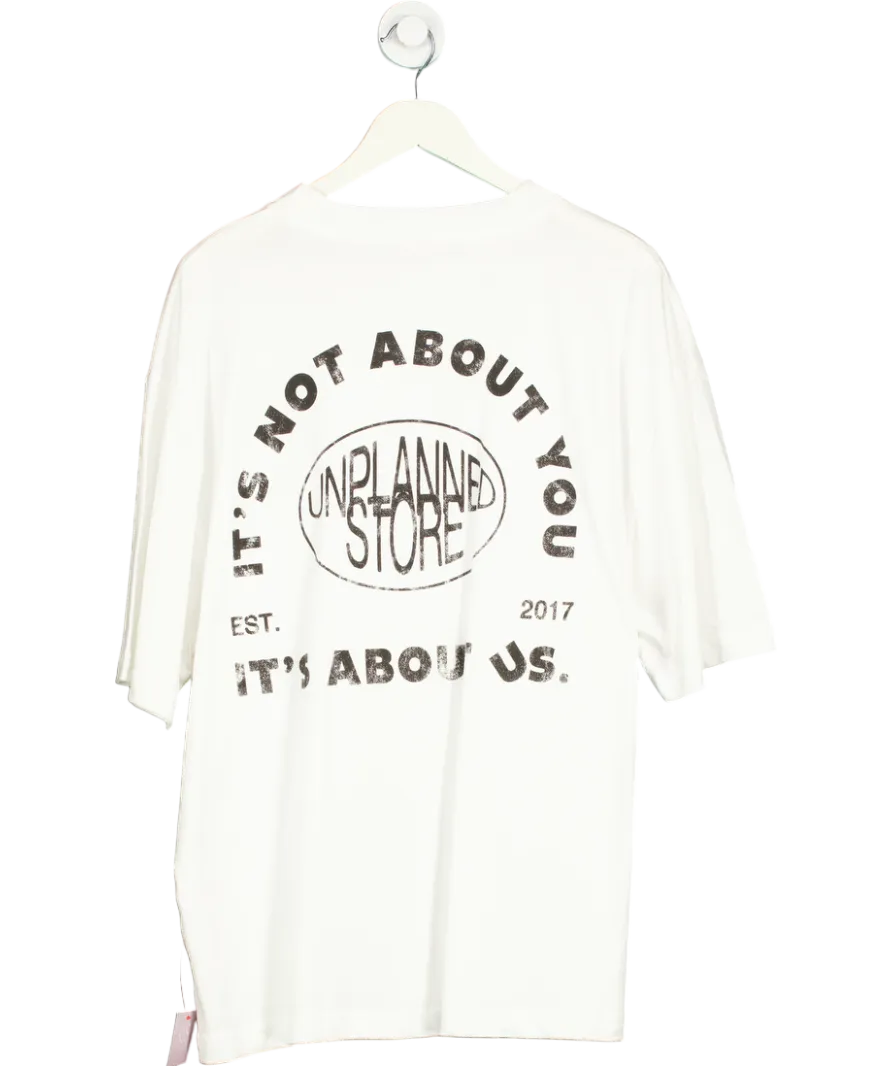Unplanned Store White About Us Graphic Tee UK M
