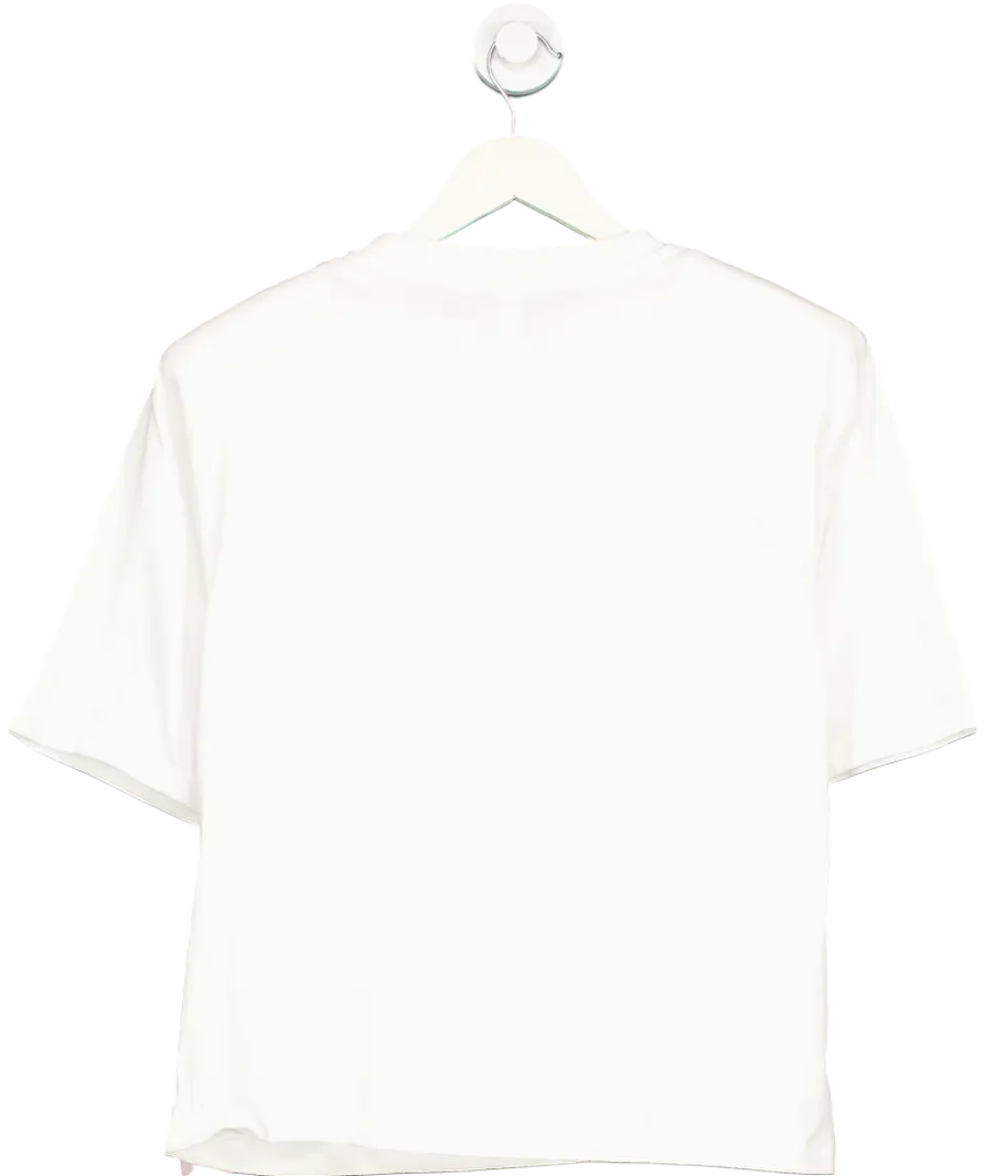 Unplanned Store White Ariant Padded Shoulder Tee UK M