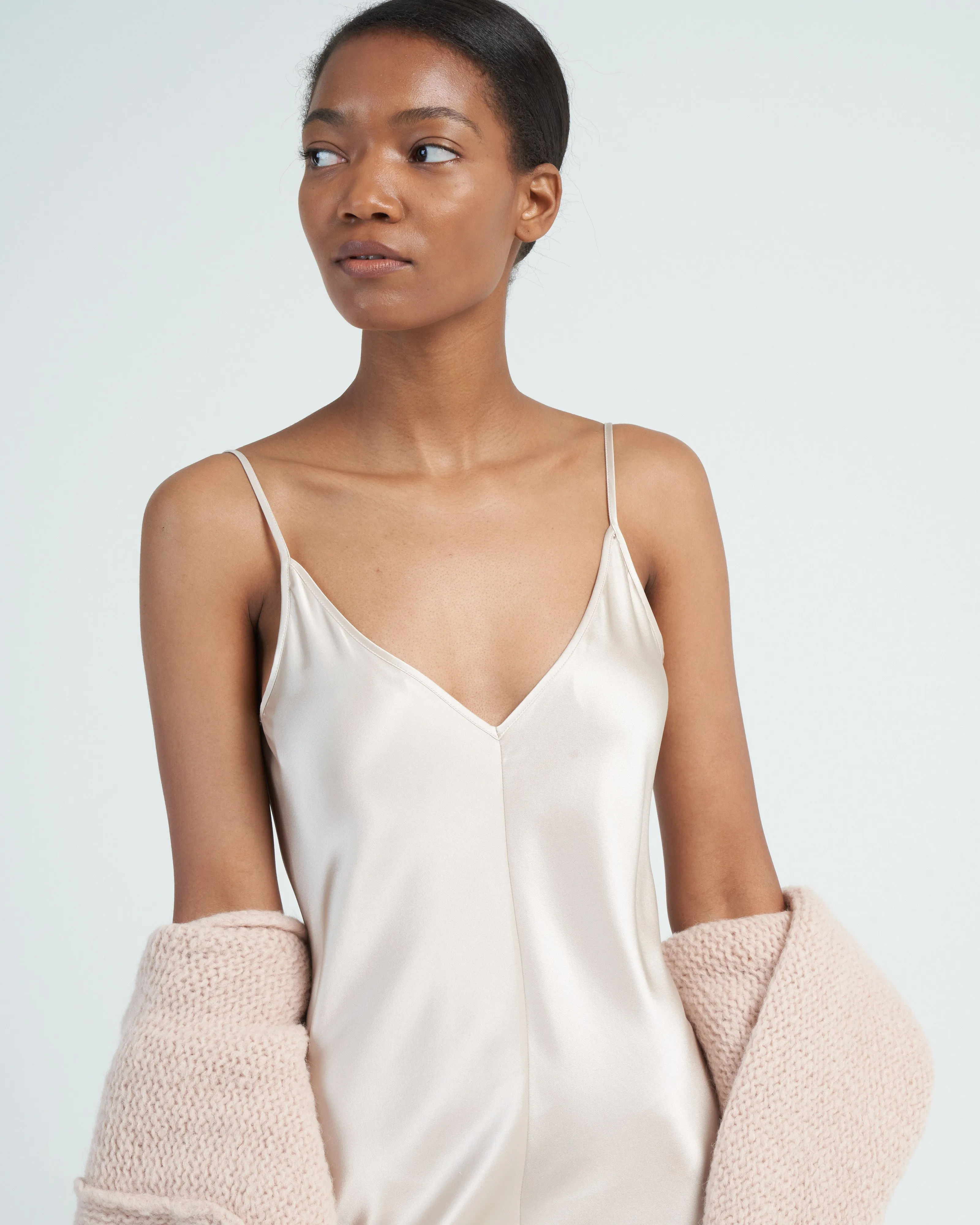 v-neck slip dress