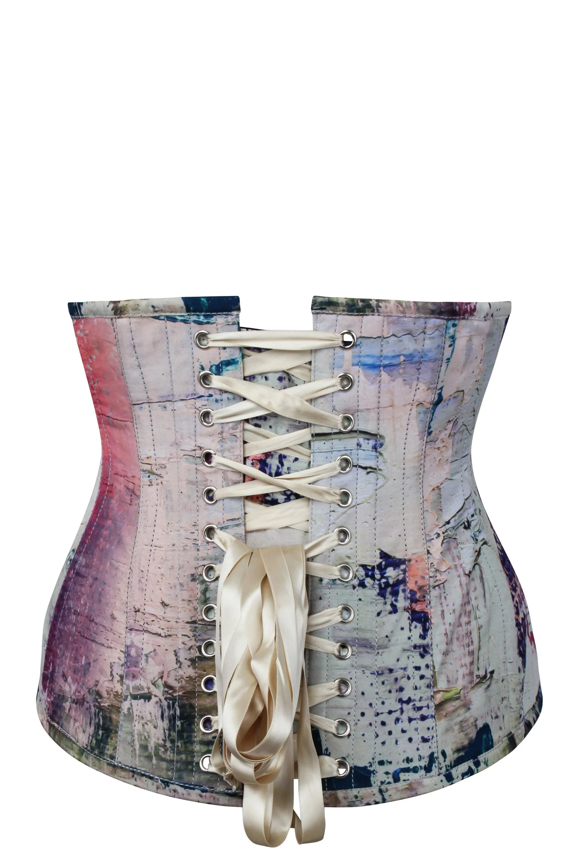Vibrant Purple and Cream Snakeprint Underbust Corset