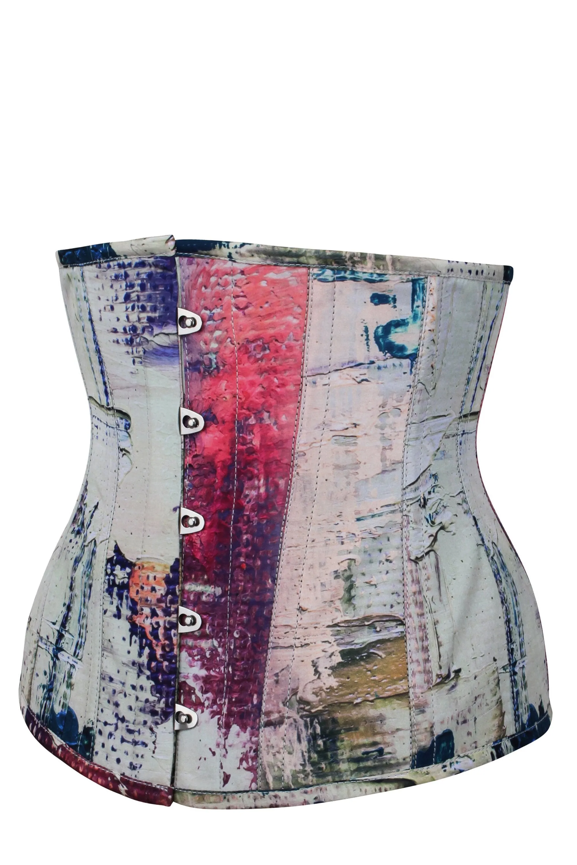 Vibrant Purple and Cream Snakeprint Underbust Corset