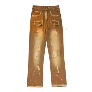Vintage Wash Ripped Jeans