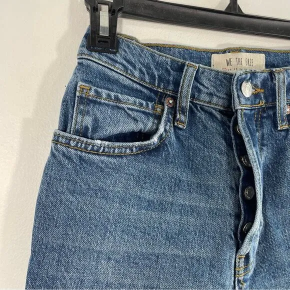 We The Free People Stella High Rise Skinny Leg Medium Wash Jeans 25 New
