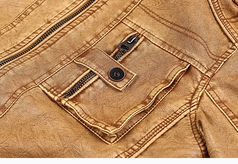 West Louis™ Branded Military Leather Jacket