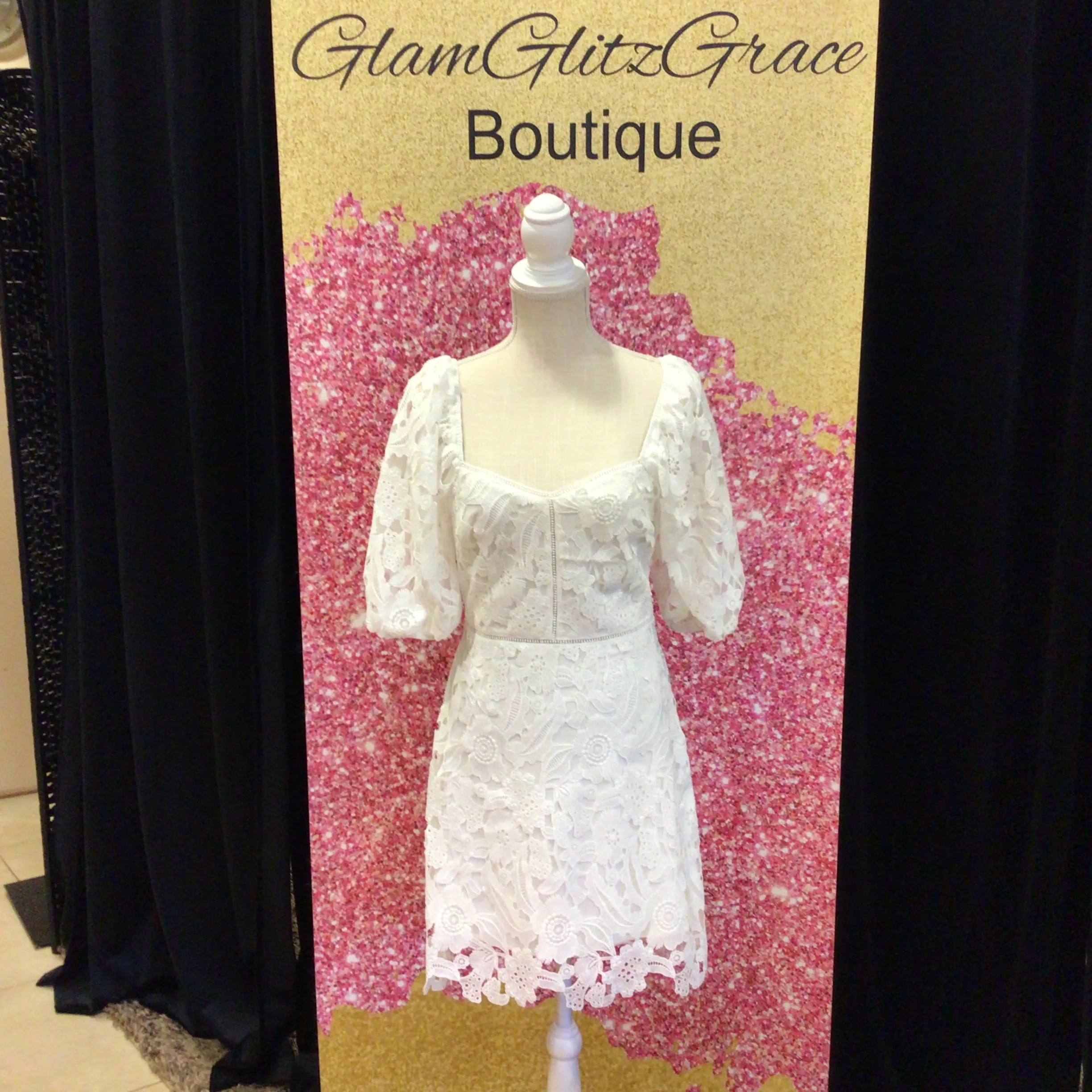 White Crochet Mini Dress