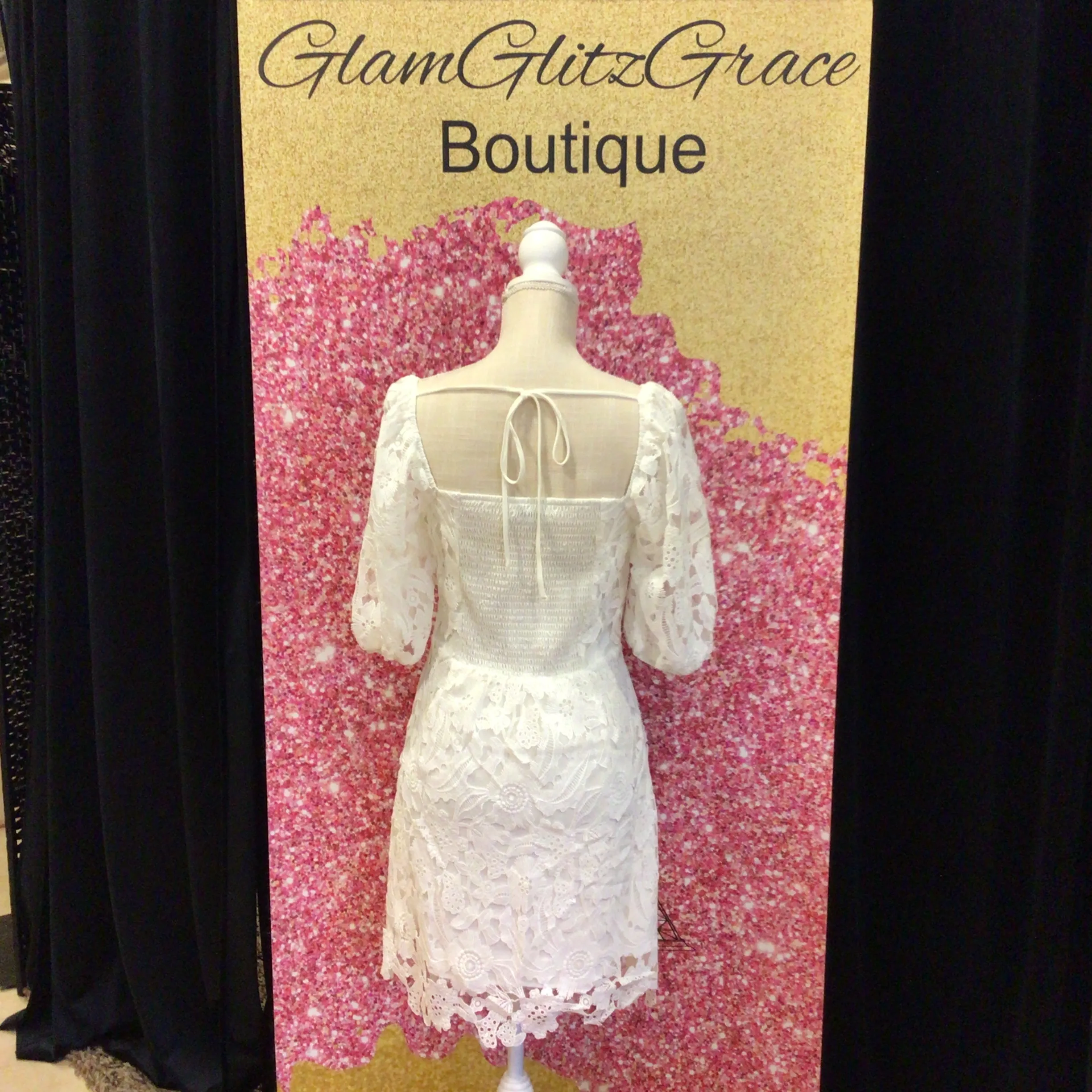 White Crochet Mini Dress
