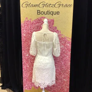 White Crochet Mini Dress