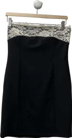 White Fox Black White Lace Bandeau Mini Dress UK L