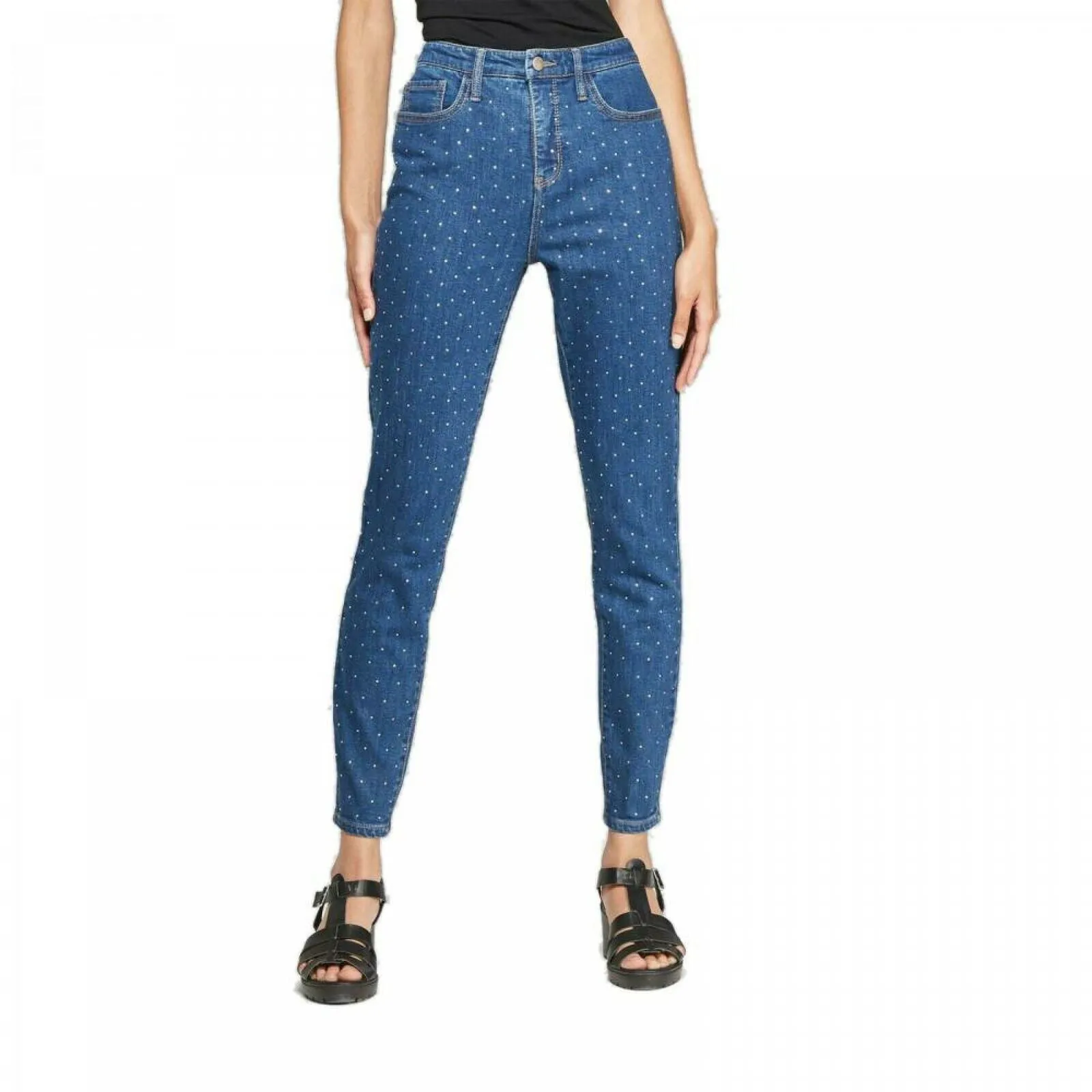 Wild Fable Women's High Rise Rhinestone Embellished Diamante Skinny Jeans