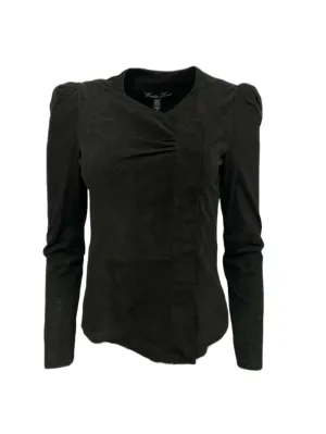 Winter Kate January Sage Suede Leather Jacket w/ Button Cuffs NRJ7 $495