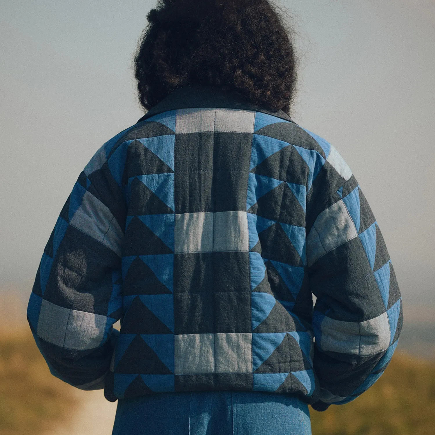 Women's Cotton Patchwork Nelly Jacket - Indigo Mix