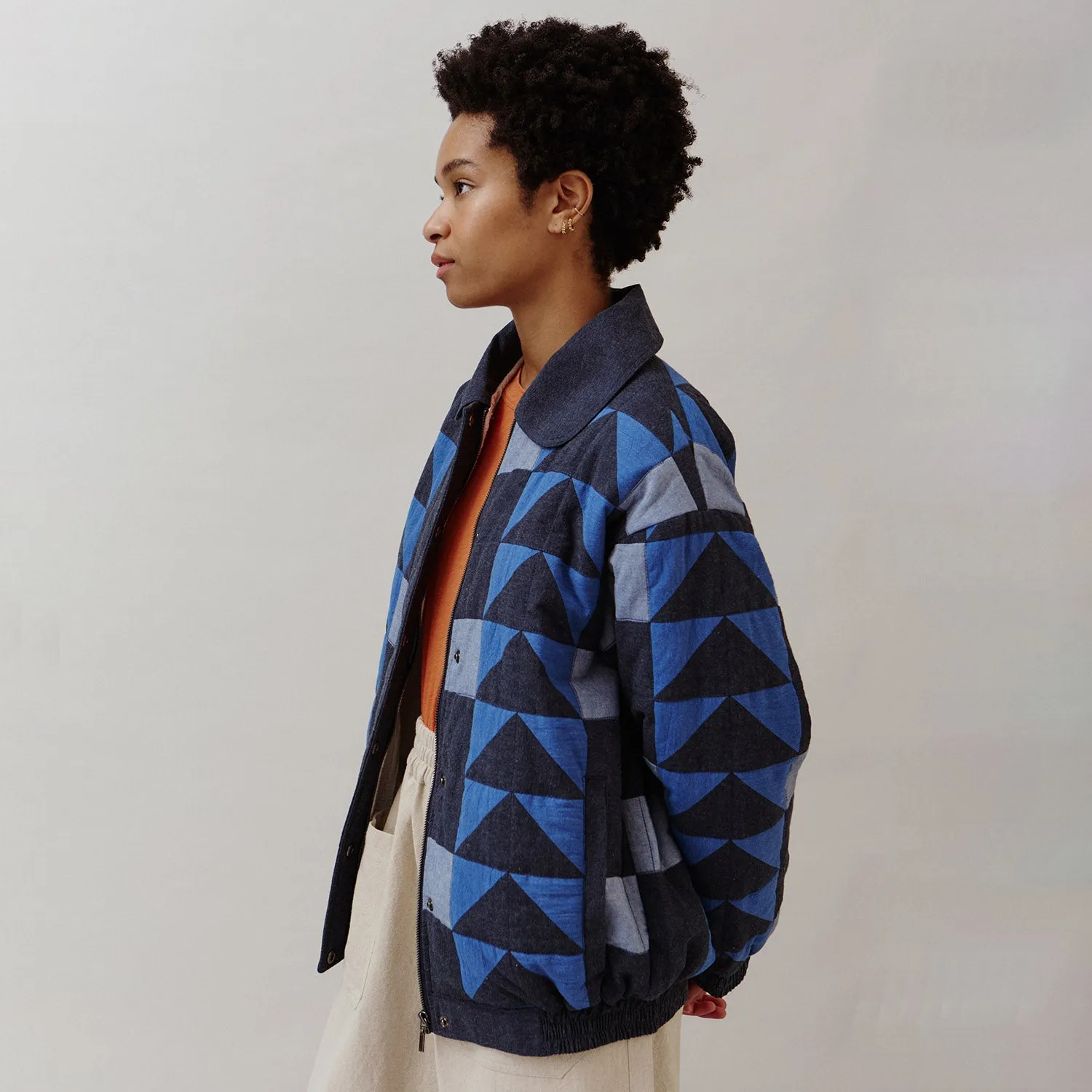 Women's Cotton Patchwork Nelly Jacket - Indigo Mix