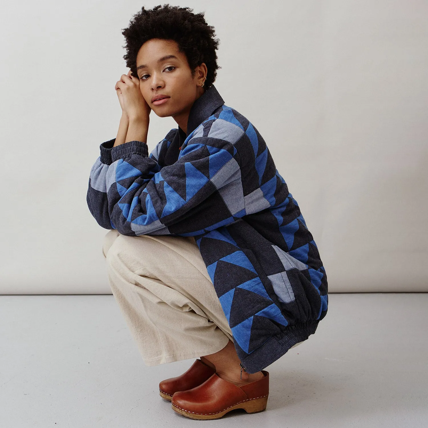 Women's Cotton Patchwork Nelly Jacket - Indigo Mix