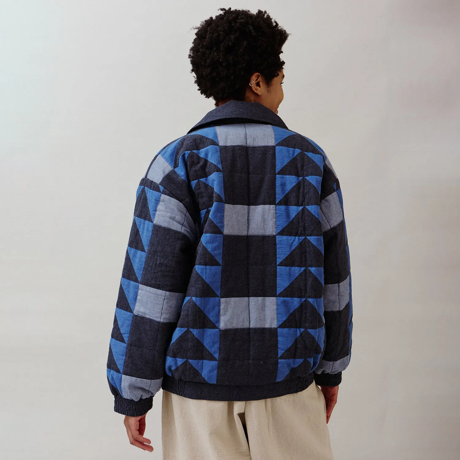 Women's Cotton Patchwork Nelly Jacket - Indigo Mix