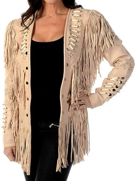 Women's Fringed Leather Festival Jacket