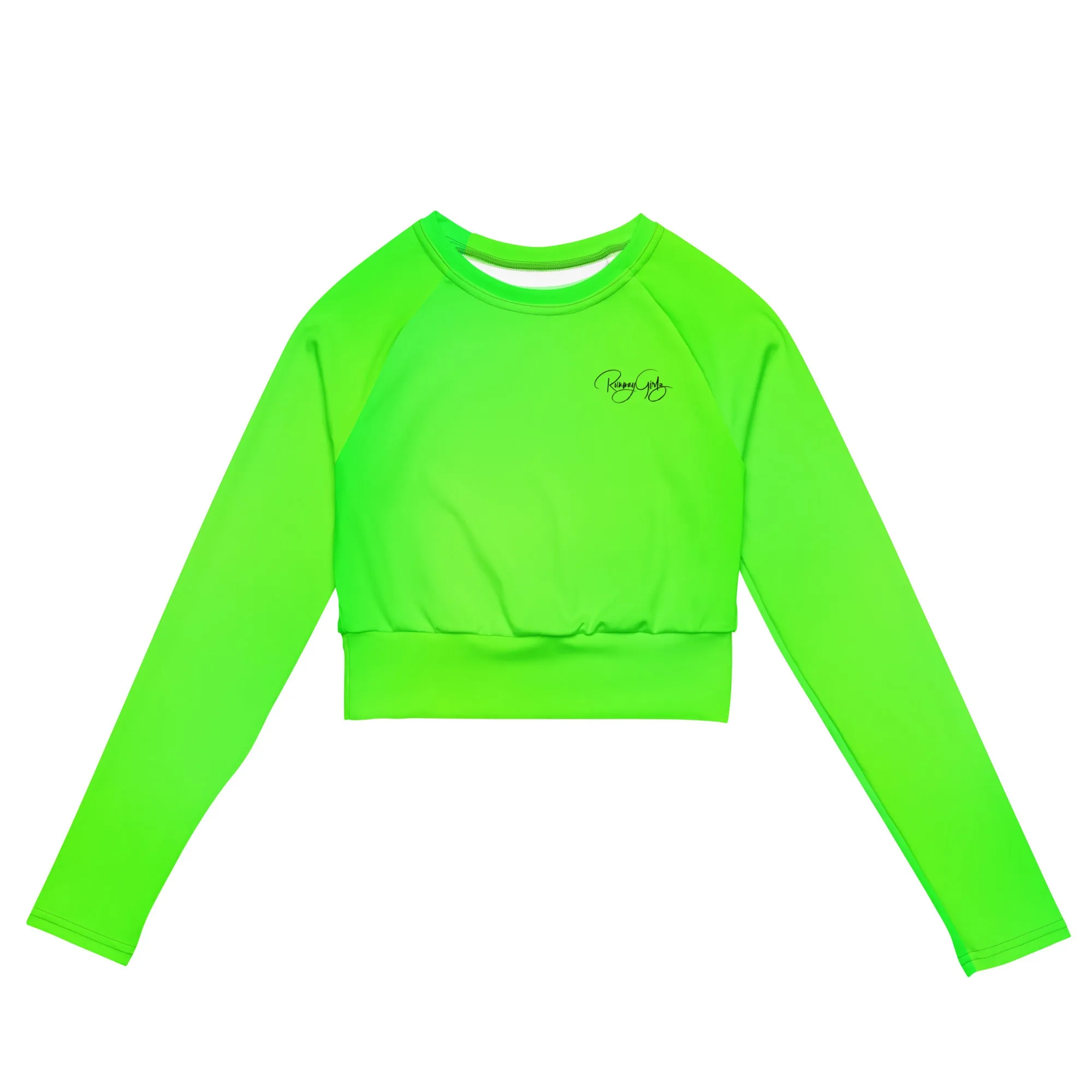 Women's Runway Girlz Crop Top (Lime Green/Black)