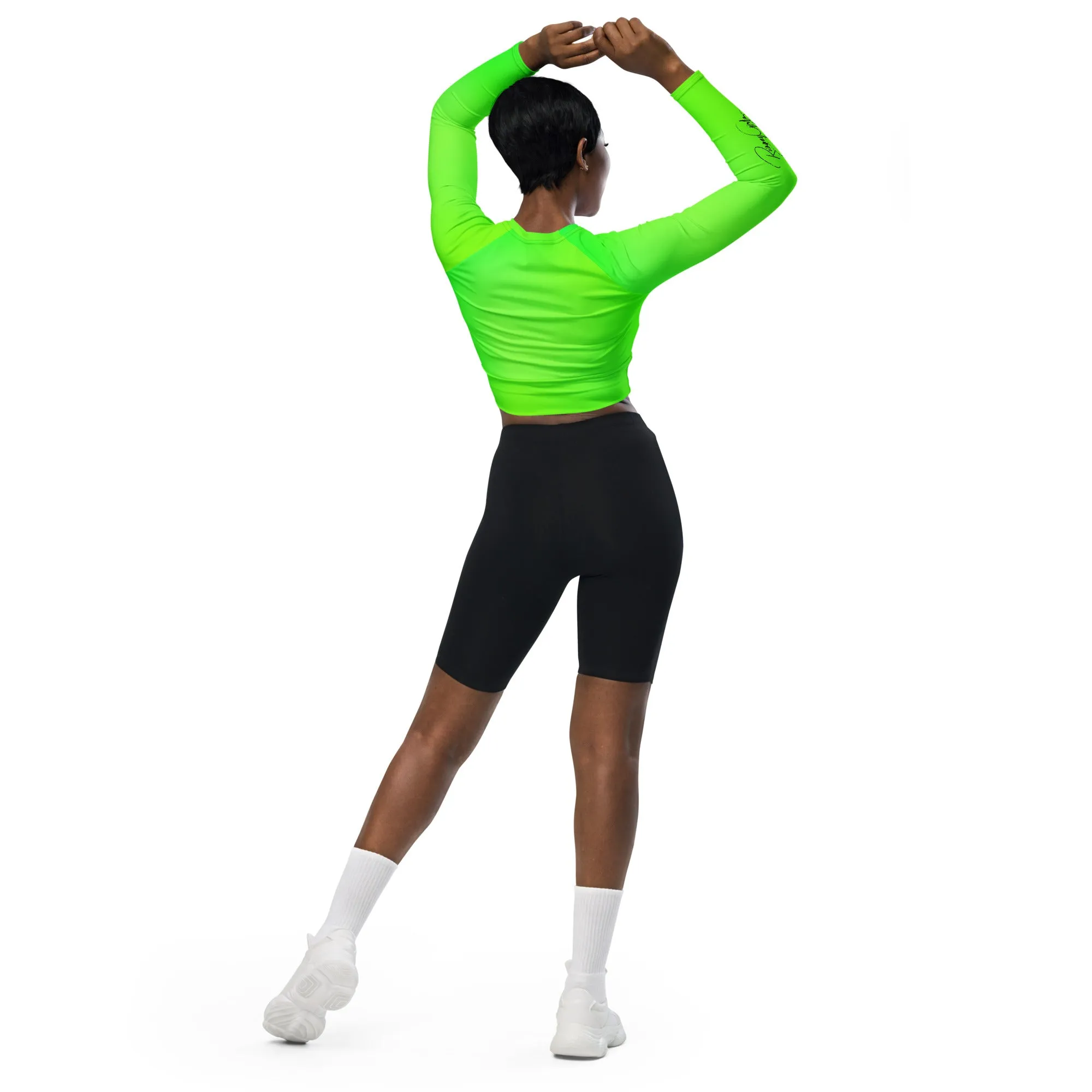 Women's Runway Girlz Crop Top (Lime Green/Black)
