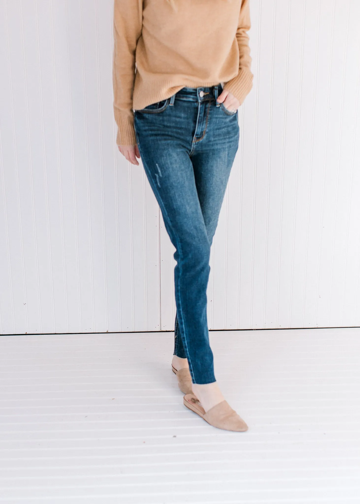 X Judy Blue  Cut Your Hem Skinny Jeans