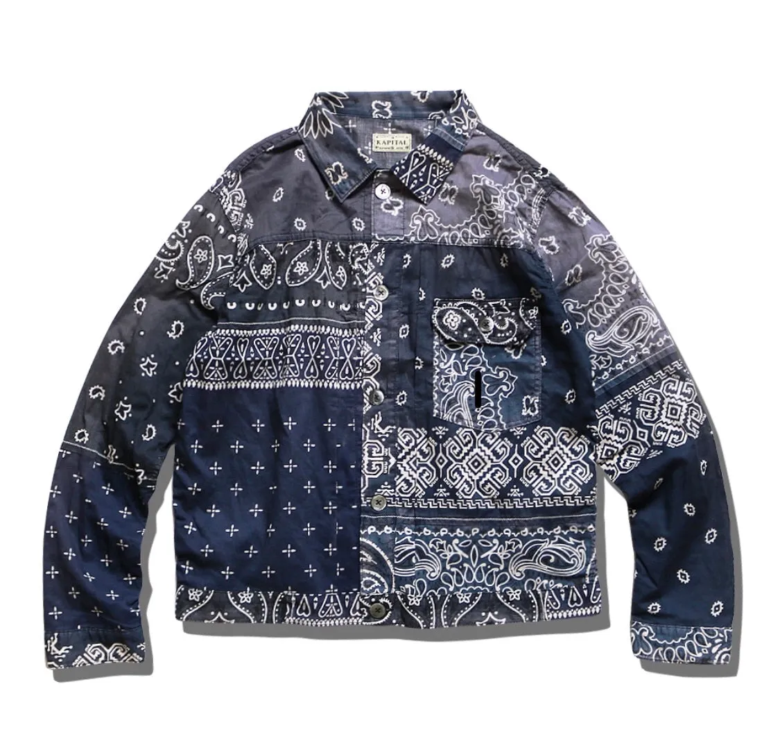 [XL] Kapital Kountry Bandana Patchwork Pt 1st Shirt Jacket Purple Navy