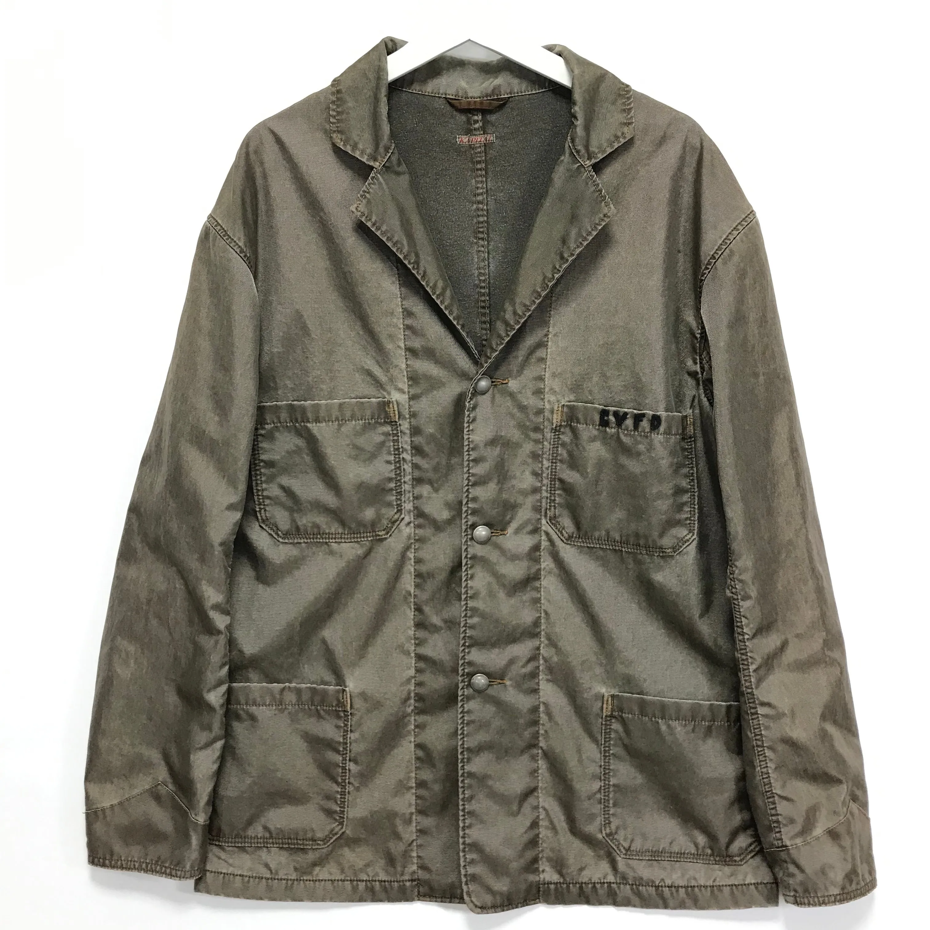 [XL] Kapital Super Nylon Overdye CVFD 3 Button Jacket Olive