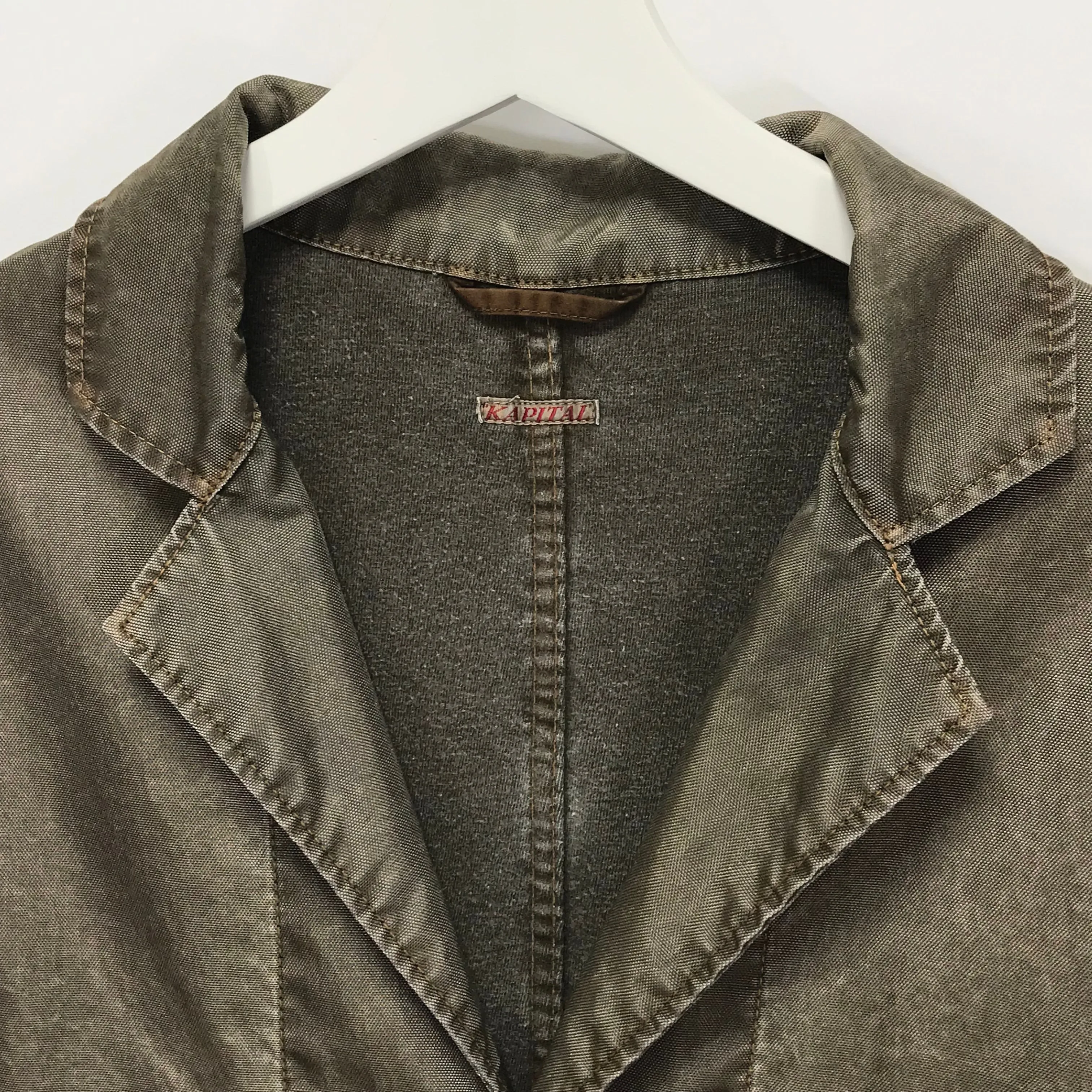[XL] Kapital Super Nylon Overdye CVFD 3 Button Jacket Olive