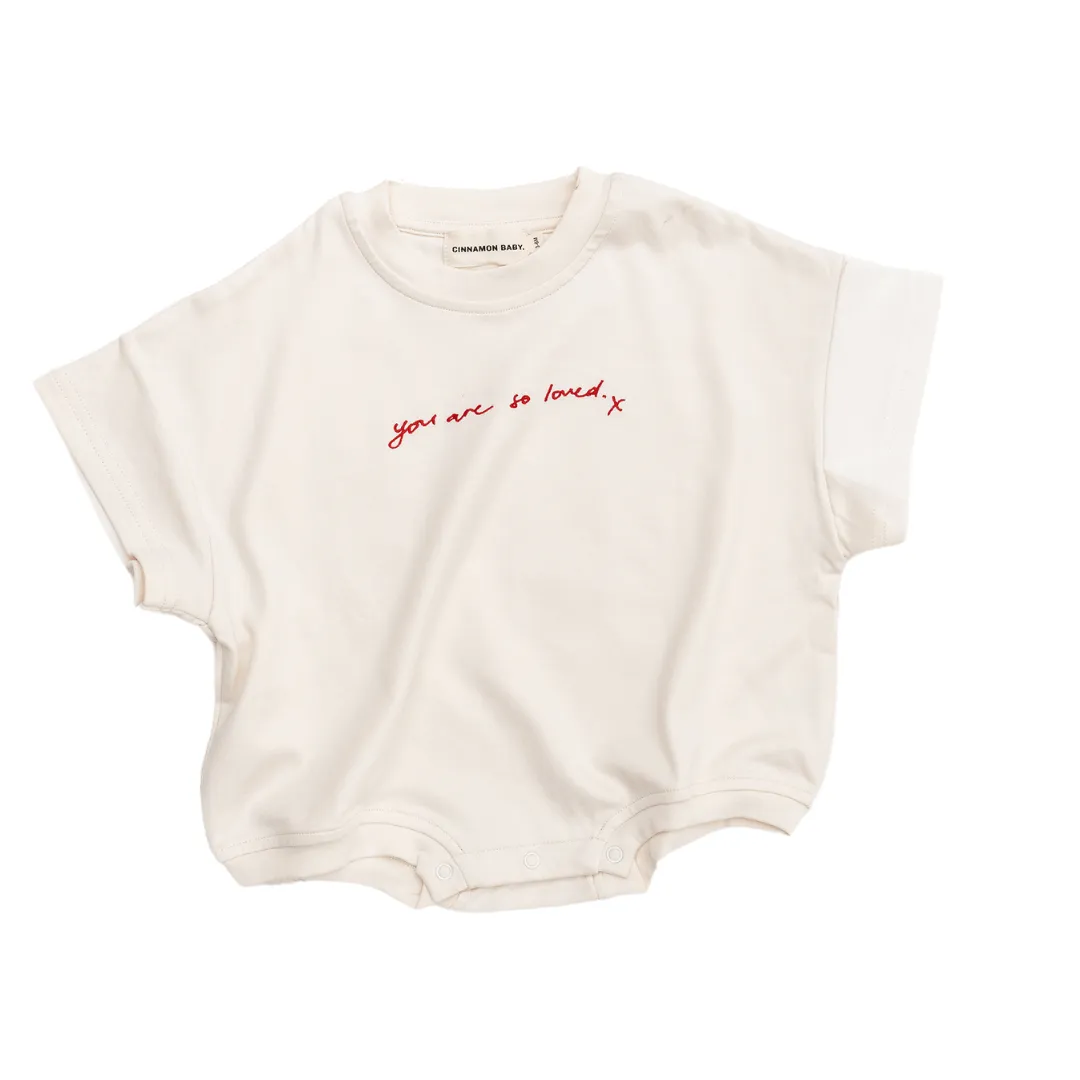 You Are So Loved Tshirt Romper White