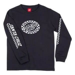 Youth Check Oval Mono Front LS Black