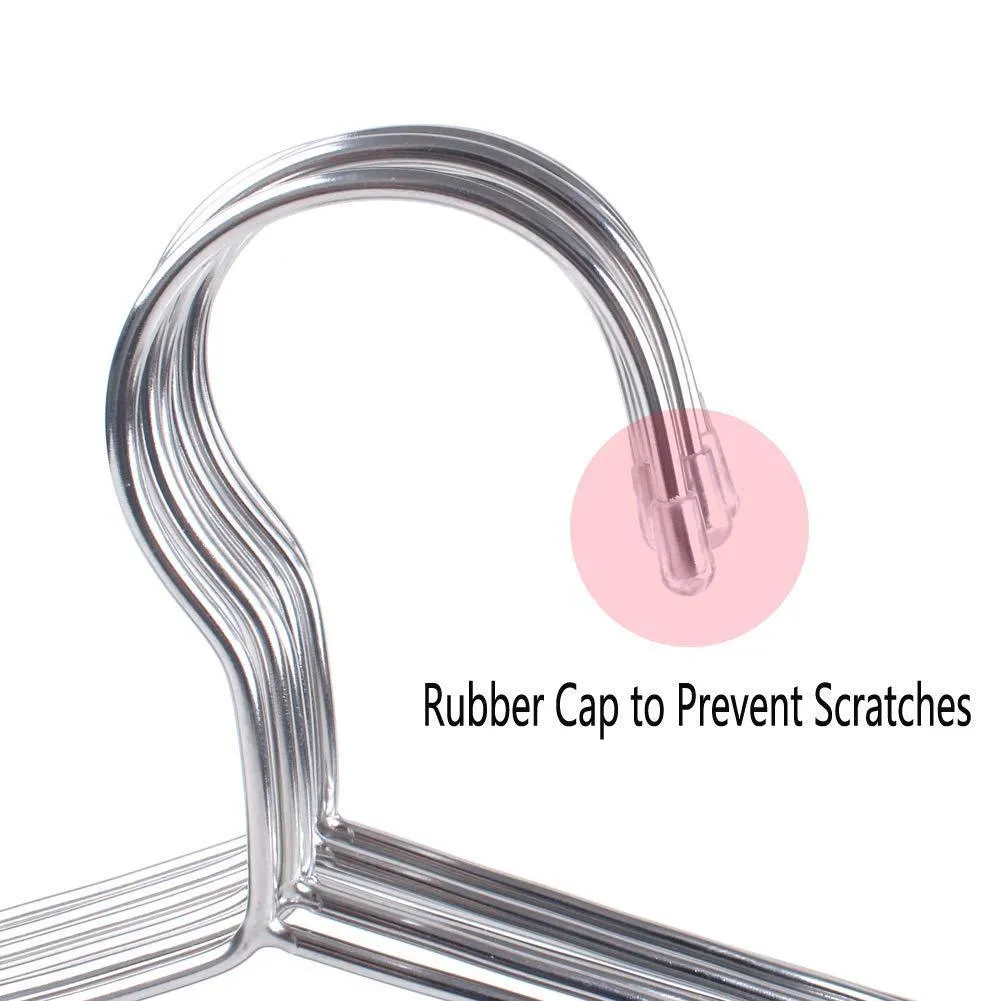 Z ZICOME Set of 10 Stainless Steel Strong Metal Wire Hangers Clothes Hangers Everyday Hangers